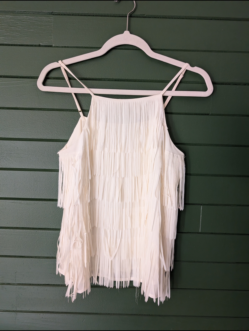 GUESS White Fringe Spaghetti Strap Camisole